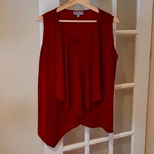 Laura Plus 1x Sleeveless red blouse